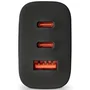 NGS BUD65W Cargador de Pared GaN 65W con 2 USB-C y 1 USB-A, Negro